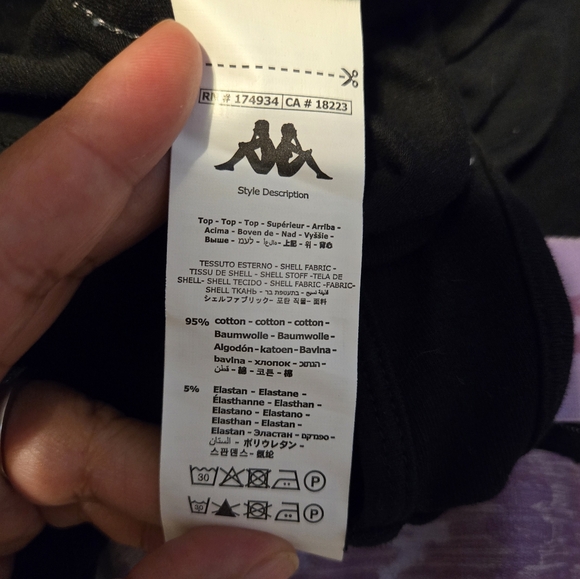 Kappa Set Top/Leggings  Women's  Size Small Color Black/Purple - Picture 8 of 9